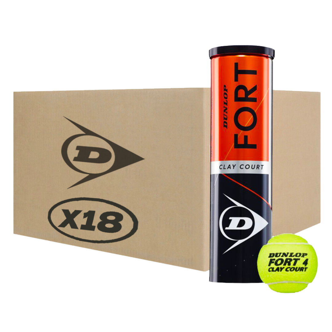 Caja Pelotas de Tenis Dunlop Fort Clay x4 - 18 Unidades