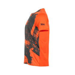Polera Tilki Full Print Poly Temel Naranja/Negro