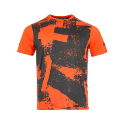 Polera Tilki Full Print Poly Temel Naranja/Negro