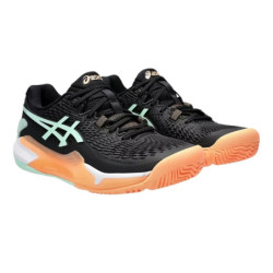 Zapatillas Asics Mujer Gel Resolution 9 Padel Negro/Menta