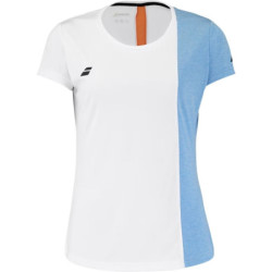 Polera Babolat Play Mujer Blanco/Azul
