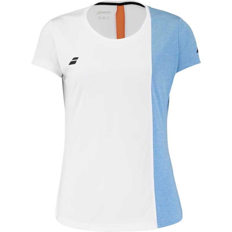 Polera Babolat Play Mujer Blanco/Azul